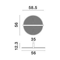 Lyora Strakke plafondlampNoah Ø 56cm koffie bruin - 9054447 - thumbnail