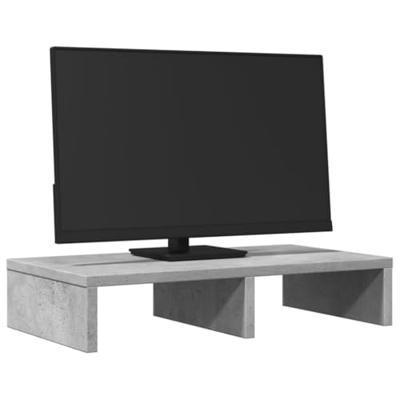 VidaXL Monitorstandaard 50x27x10 cm bewerkt hout betongrijs
