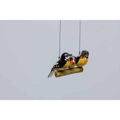 Metalen Spechtenfamilie van 3 op Tak Metalen Spechtenfamilie van 3 op Tak