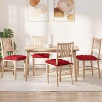 VidaXL Zitkussens 4 pcs rood 40 x 40 x 6 cm stof - thumbnail