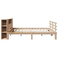 Bed met boekenkast zonder matras massief grenenhout 200x200 cm - thumbnail