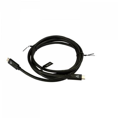 V7 V7UCC-2M-BLK-1E USB-C naar USB-C kabel 2 m Zwart
