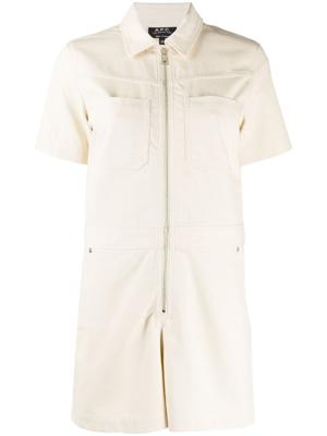 A.P.C. zipped playsuit - NEUTRALS