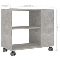 Bijzettafel 70x35x55 cm bewerkt hout betongrijs - thumbnail