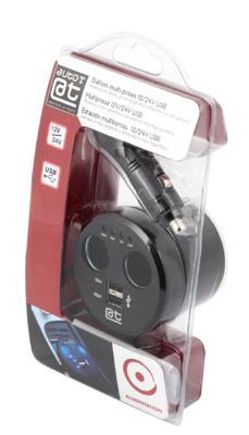 AUTO-T USB-aansluiting voor sigarettenaansteker op drankhouder 12 / 24V