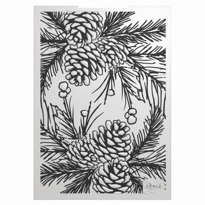 Tonic Studios • timeless tidings pinecone parade 3d embossing folder