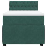 Boxspring met matras fluweel donkergroen 120x190 cm - thumbnail