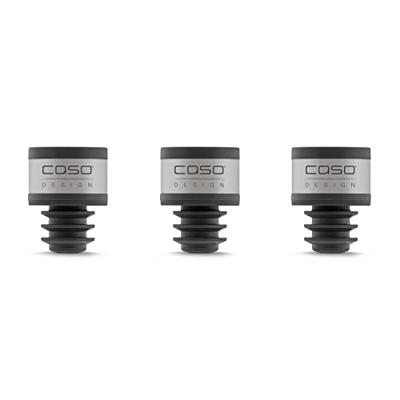Caso WineLock Vaccum Aroma Wijnslot 3 Stuks Zwart/Zilver