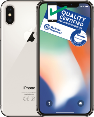 Apple iPhone X 256GB zilver (gereviseerd)