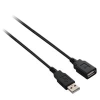 USB-kabel V7 FBA_V7E2USB2EXT-03M Zwart 3 m - thumbnail