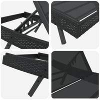 Ligstoel 1-persoon Zwart 70 x 197 x 82 cm Poly Rattan en Metaal - thumbnail