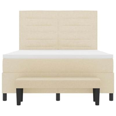 Boxspringbed met matras met hoofdeinde Crème 160 x 200 cm Stof