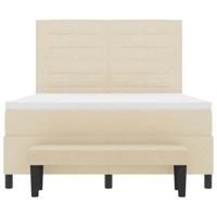 Boxspringbed met matras met hoofdeinde Crème 160 x 200 cm Stof - thumbnail