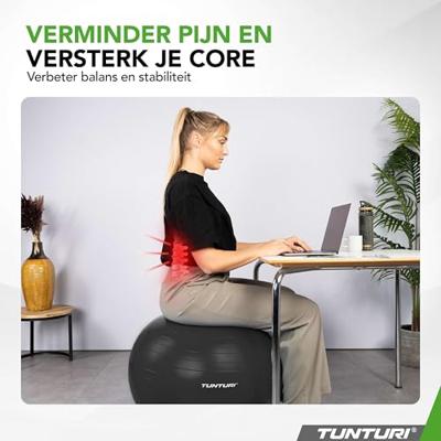Fitnessbal Anti-Burst 90cm Black - thumbnail