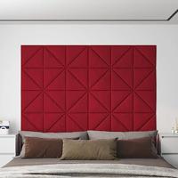 VidaXL Wandpanelen 12 st 0,54 m² 30x30 cm fluweel wijnrood - thumbnail