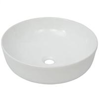 VidaXL Wastafel rond wit 41,5x13,5 cm keramiek - thumbnail
