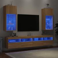Tv-meubels met LED-verlichting 2 st 40,5x30x90 cm sonoma eiken - thumbnail