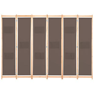 VidaXL Kamerscherm met 6 panelen 240x170x4 cm stof bruin VidaXL Kamerscherm met 6 panelen 240x170x4 cm stof bruin