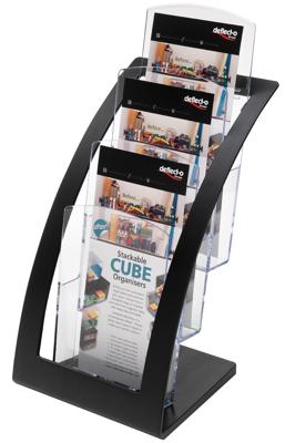 Deflecto Contemporary 693604 Folderhouder Zwart, Transparant 1/3 DIN A4 1 stuk(s) (b x h x d) 174 x 350 x 155 mm