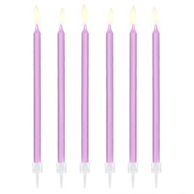 Taartkaarsjes lila 14cm - 12 stuks