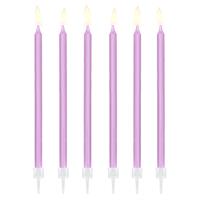 Taartkaarsjes lila 14cm - 12 stuks - thumbnail