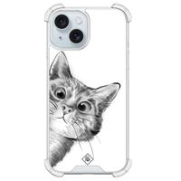 iPhone 15 shockproof hoesje - Kat kiekeboe - thumbnail