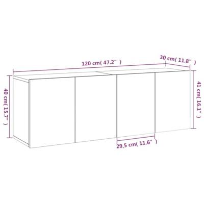 Tv-meubels 2 st wandgemonteerd 60x30x41 cm sonoma eikenkleurig
