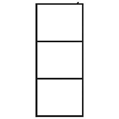 Inloopdouchewand transparant 90x195 cm ESG-glas zwart - thumbnail