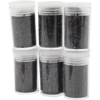 Creativ Company Glitter en pailletten, zwart, 6x5 gr/ 1 doos