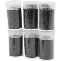 Creativ Company Glitter en pailletten, zwart, 6x5 gr/ 1 doos - thumbnail