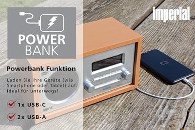 Imperial Imperial DABMAN 30 Mobiles DAB+ / FM-Radio Holz Draagbare radio Grijs