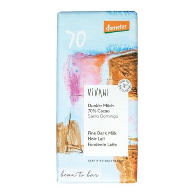 Donkere melkchocolade 70% Demeter - 90 gram