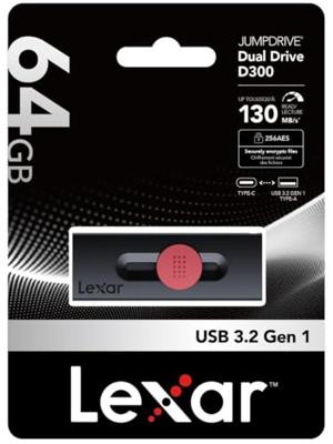 Lexar JumpDrive D300 OTG 64GB Dual Type C And Type A USB ...