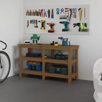 VidaXL Werkbank 142,5x50x80 cm massief grenenhout honingbruin - thumbnail