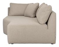 Zuiver Bank 'Prosper' Chaise Longue Element Rechts, kleur Cappuccino - thumbnail