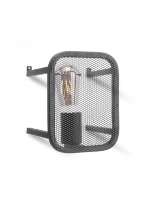 Wandlamp Weave 15/15/20cm, Zwart, Muurlamp gemaakt van metaal, geschikt voor E27 LED lichtbron, wandlamp geschikt voor woonkamer, slaapkamer