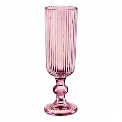 Champagneglas Strepen Grijs Glas 160 ml (6 Stuks)