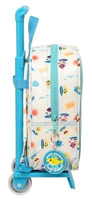 Schoolrugzak met Wielen Baby Shark Surfing Blauw Wit 22 x 27 x 10 cm