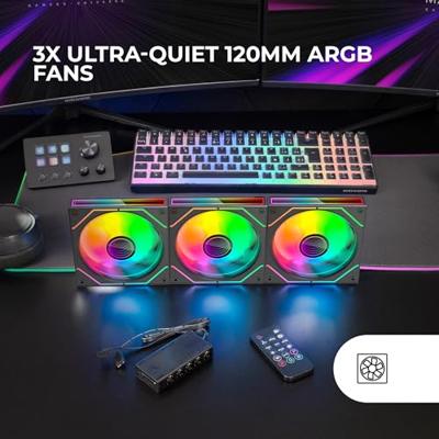 Mars Gaming MF3DPROKIT koelsysteem voor computers Computer behuizing Ventilator 12 cm Zwart