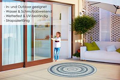 Vloerkleed Mababe - blauw - Ø120 cm