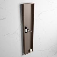 MONDIAZ EASY Nis 89,5x29,5cm in solid surface kleur Smoke | Smoke. 2 vakken geschikt voor in- of opbouw - thumbnail