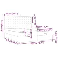 Ottoman bed met matrassen en LED's 200x200cm stof zwart - thumbnail