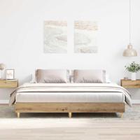 Bedframe zonder matras 200x200 cm spaanplaat artisanaal eiken - thumbnail
