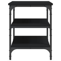 Schoenenbankje 70x38,5x49 cm bewerkt hout zwart - thumbnail
