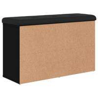 Schoenenbank 82x32x50 cm bewerkt hout zwart - thumbnail