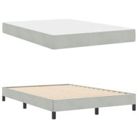 Boxspringbed met matras Lichtgrijs 140 x 200 cm Fluweel - thumbnail