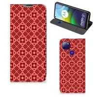 Motorola Moto G9 Power | Hoesje met Magneet | Batik Rood - thumbnail