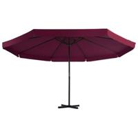 VidaXL Parasol met aluminium paal 500 cm bordeauxrood - thumbnail