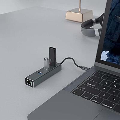 SAVIO USB Hub USB C verdeler - USB C adapter - 3 x USB C Hub - USB Adapter - USB-C Hub - Adapter USB C Switch - USB hubs - 1 x USB LAN-poort - USB C Hub - USB Multiport
