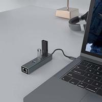 SAVIO USB Hub USB C verdeler - USB C adapter - 3 x USB C Hub - USB Adapter - USB-C Hub - Adapter USB C Switch - USB hubs - 1 x USB LAN-poort - USB C Hub - USB Multiport - thumbnail